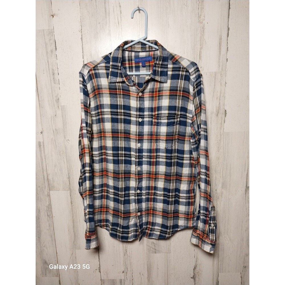 Aeropostale Adult Medium Plaid Blue Button Up Long Sleeve Shirt